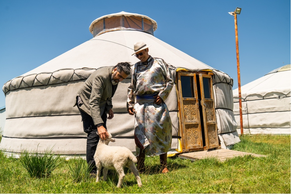 Ricky by the yurt